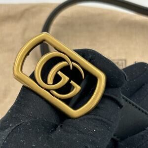 Men's Gucci double G black leather belt size 90 cm/36 inches made in Italy